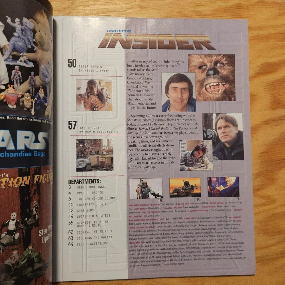 Star Wars Insider Issue 28 Chewbacca Mayhew Fan Club Subscription
